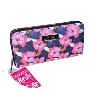 Trina Turk All Over Narcissus Floral Zip Around Wallet